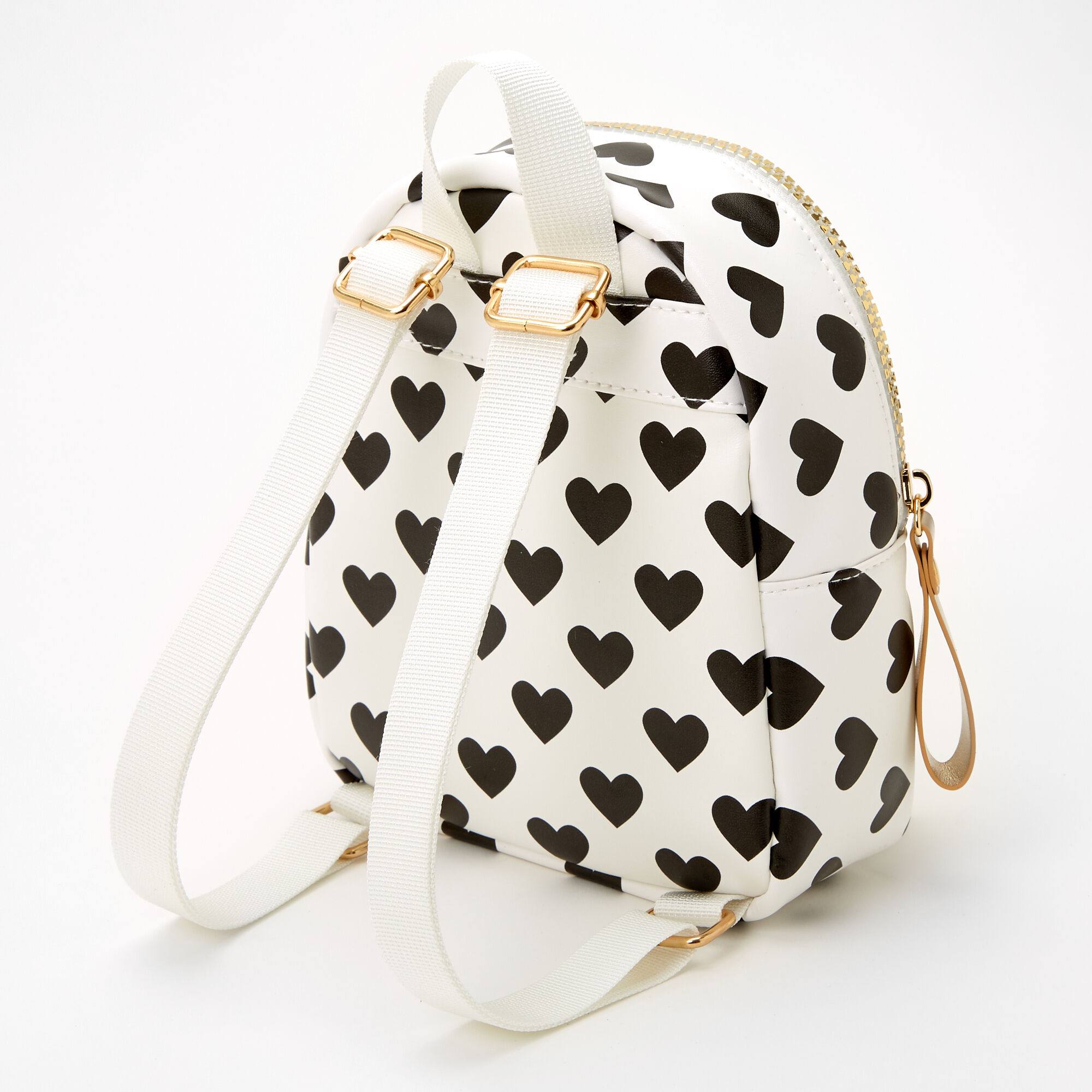 Claire's Club Heart Print White Backpack,