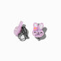 Purple Bunny Clip-On Stud Earrings,