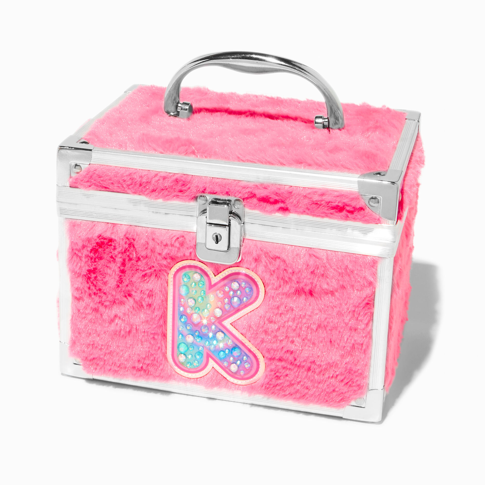 Bejeweled Initial Fuzzy Lock Box - K,