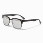 Retro Matte Black Browline Sunglasses,