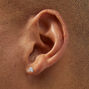 Silver-tone Cubic Zirconia 3mm Trillion Stud Earrings,