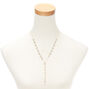 Rose Gold Daisy Y-Neck Pendant Necklace,