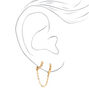 18k Gold Plated One 10MM Pearl Hoop Connector Earring,