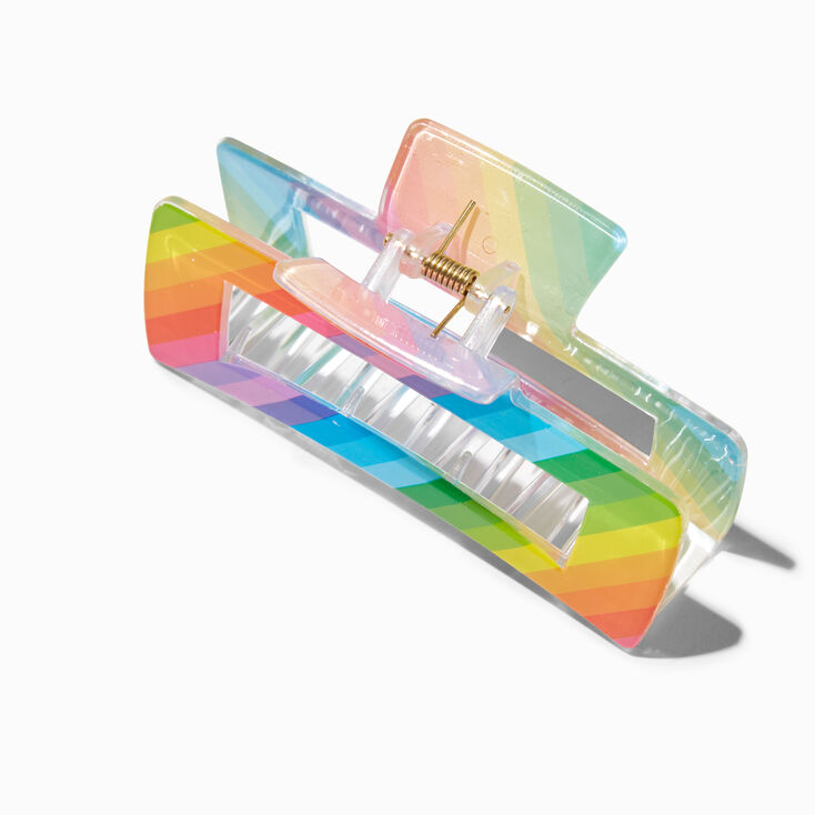 Large Rectangle Rainbow Hair Claw,