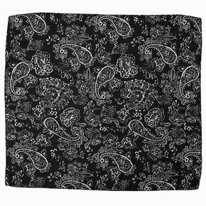 Bandeau bandana &agrave; motif cachemire noir et blanc,
