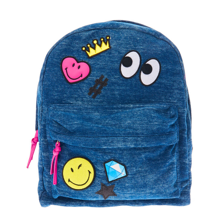 Sac &agrave; dos en jean bleu Smiley World,