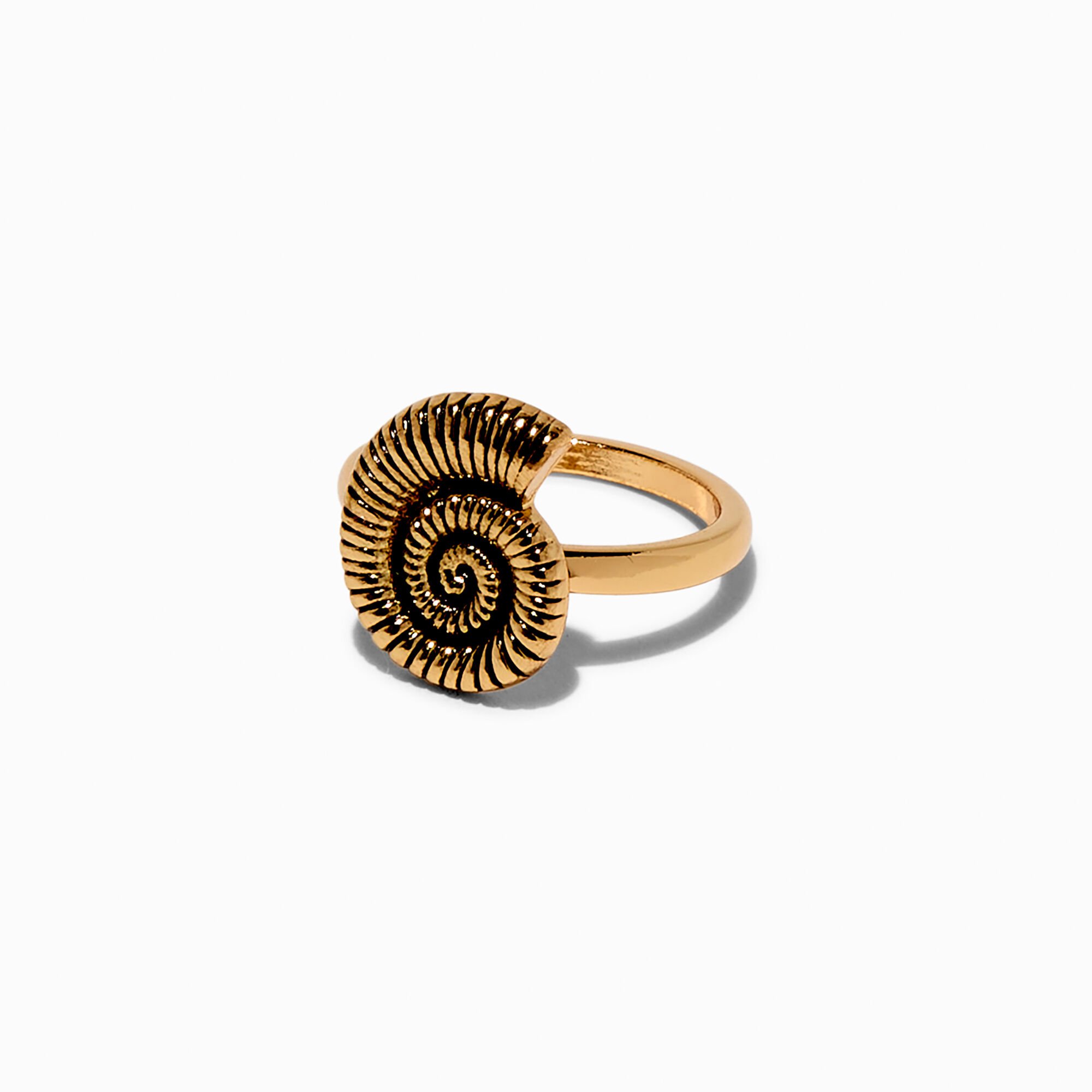 Gold-tone Nautilus Shell Ring,