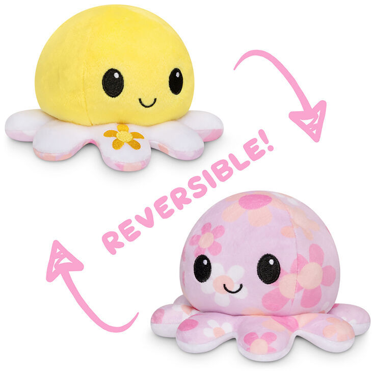 TeeTurtle&trade; Claire&#39;s Exclusive Reversible Plushies 70&#39;s Daisies Octopus,