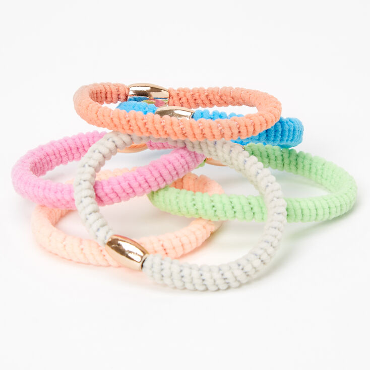 Pastel Beaded Twist Hair Ties - 6 Pack,