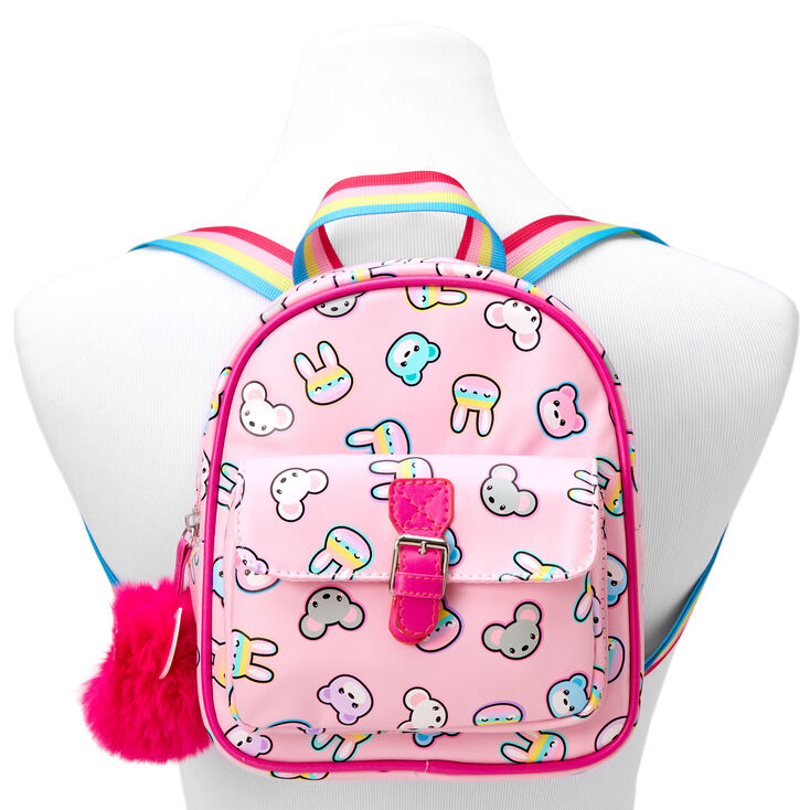 Claire&#39;s Club Pink Cute Animals Mini Backpack,