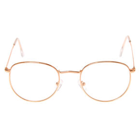 Rose Gold Round Clear Lens Frames,