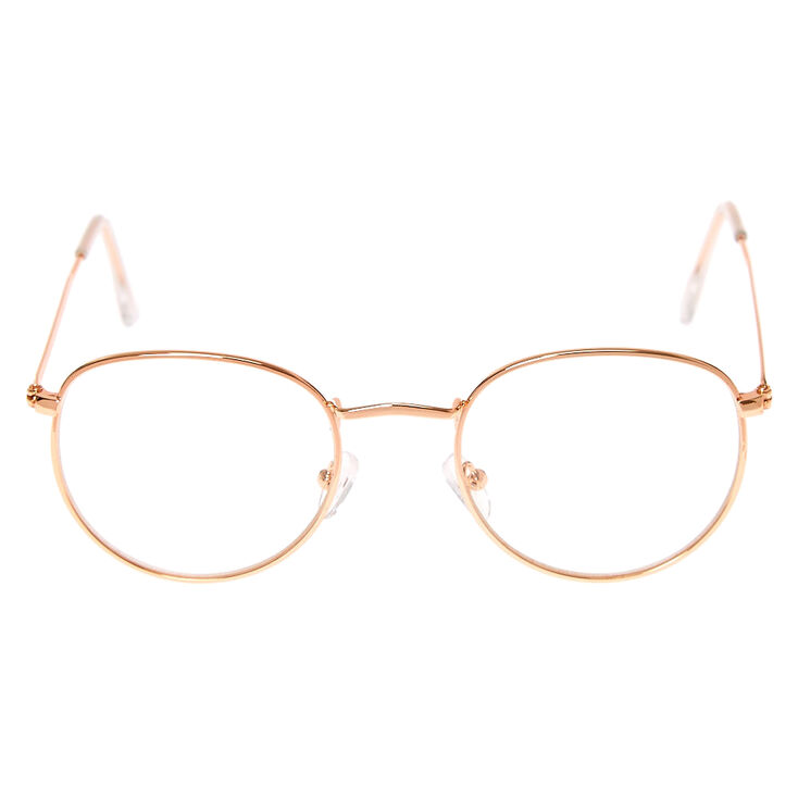 Rose Gold Round Clear Lens Frames,