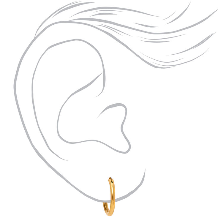 18kt Gold Plated 12MM Hoop Earrings,