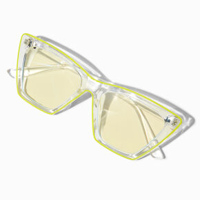 Blue Light Reducing Yellow Rim Cateye Clear Lens Frames,
