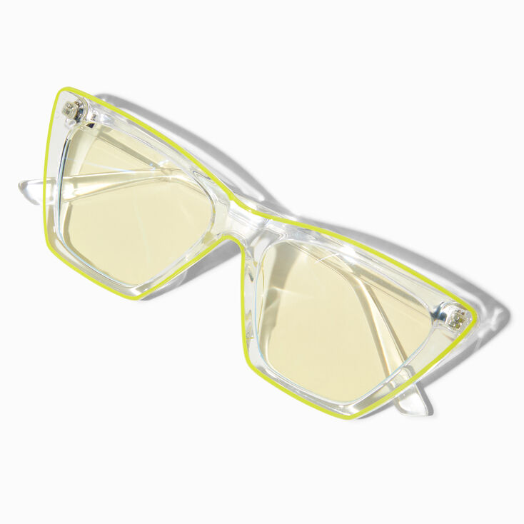Blue Light Reducing Yellow Rim Cateye Clear Lens Frames,