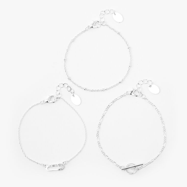 Silver Assorted Chain Bracelets - 3 Pack | Claire's