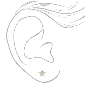 Sterling Silver Crystal Star Earrings,