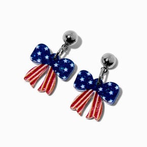 American Flag Bows Drop Earrings,