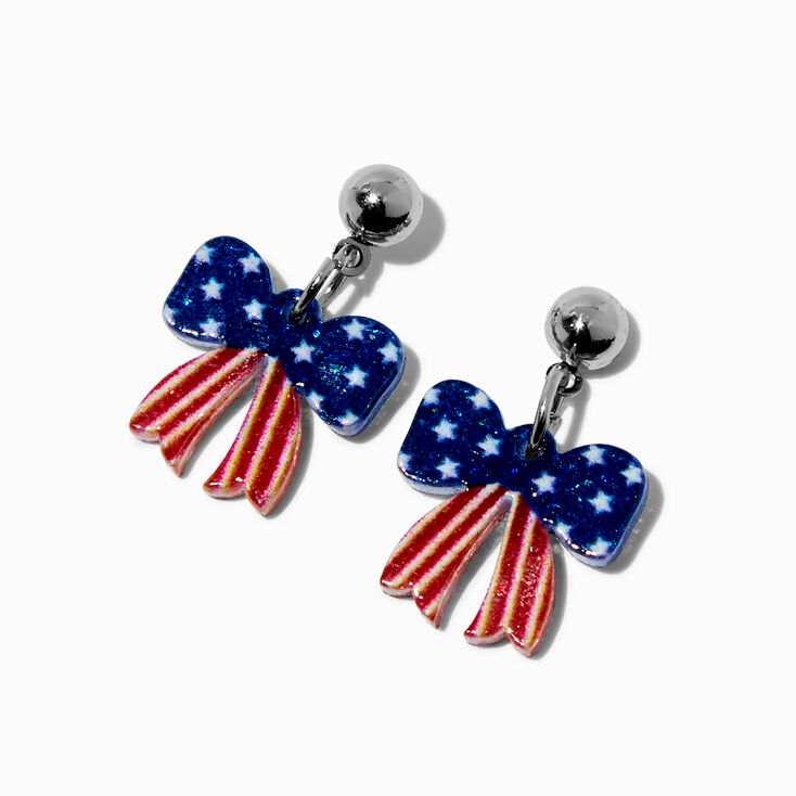 American Flag Bows Drop Earrings,