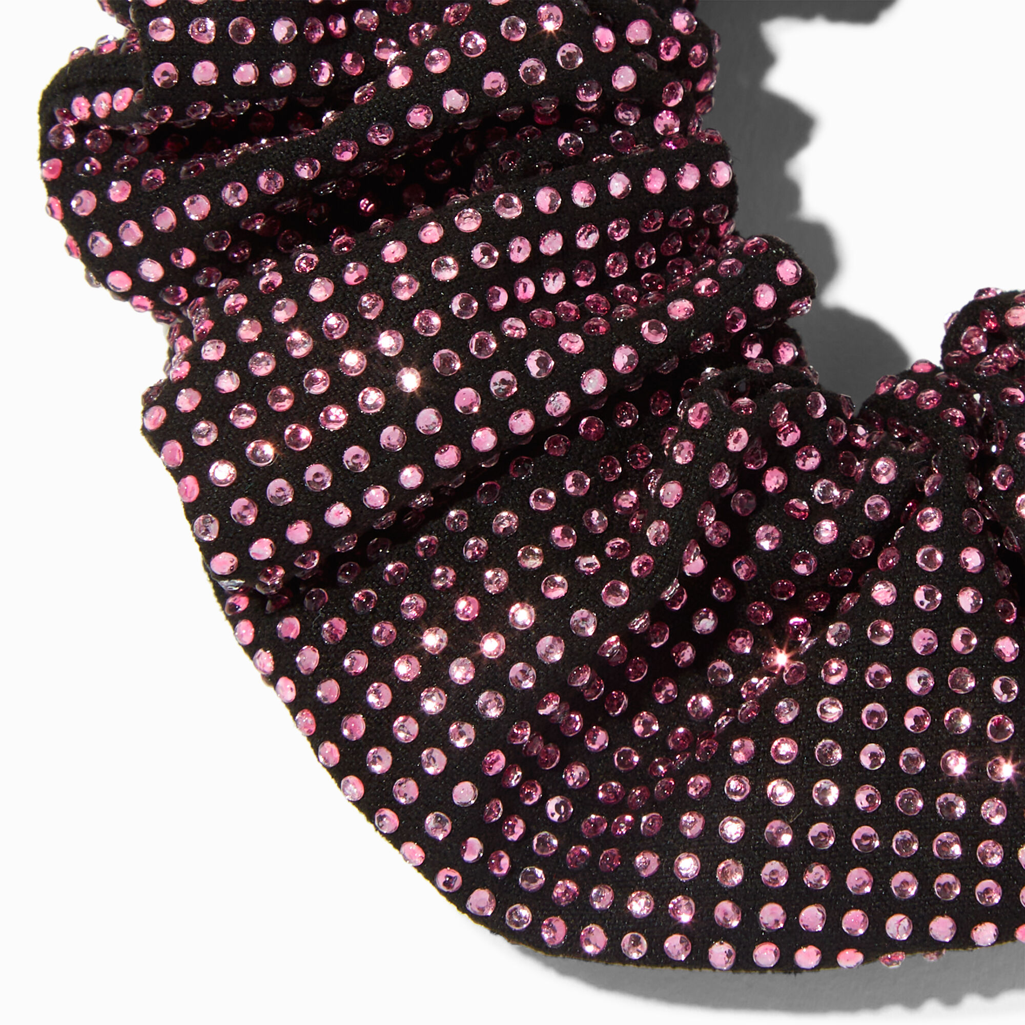 Pink Embellished Sparkle Hair Scrunchie,