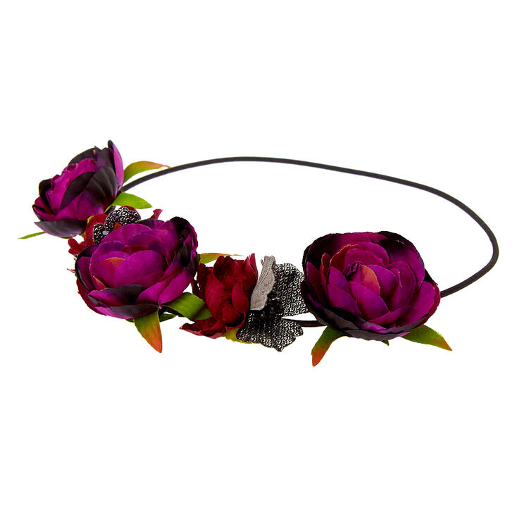 Claire's Couronne de fleurs violette avec fleurs sombres