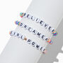 Claire&#39;s Club Inspirational Words Rainbow Heishi Bead Stretch Bracelets - 3 Pack,