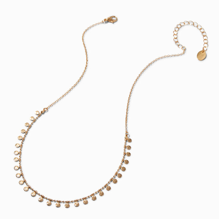 Gold-tone Delicate Shakey Disc Necklace,