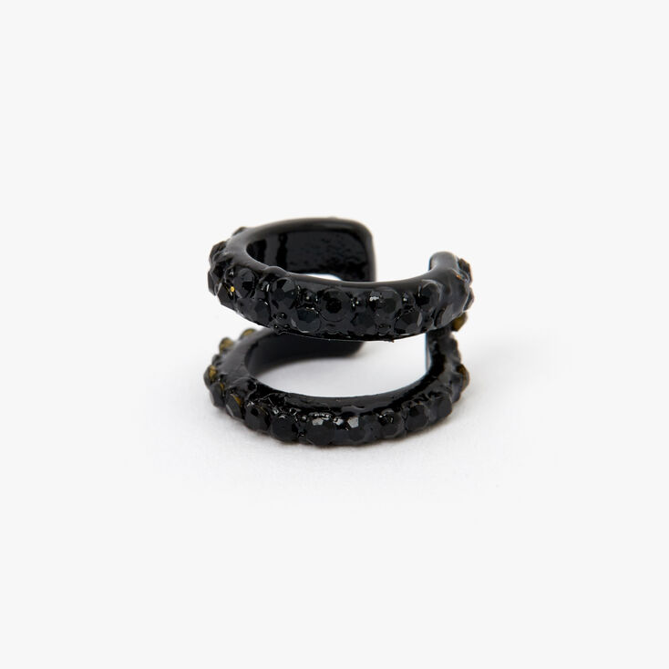 Claire's Manchette d'oreille double rang texturée noire