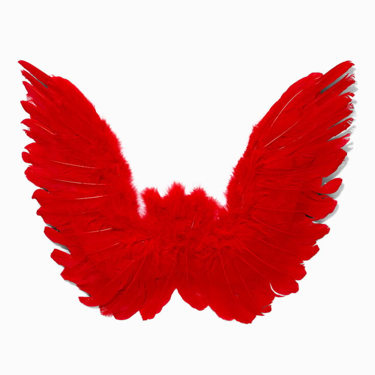 Red Feathery Angel Wings,