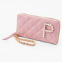 Initial Pearl Wristlet - Pink, P,