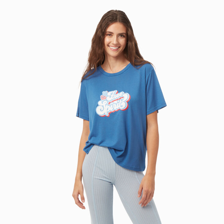 Free Spirit Short Sleeve Blue Tee,