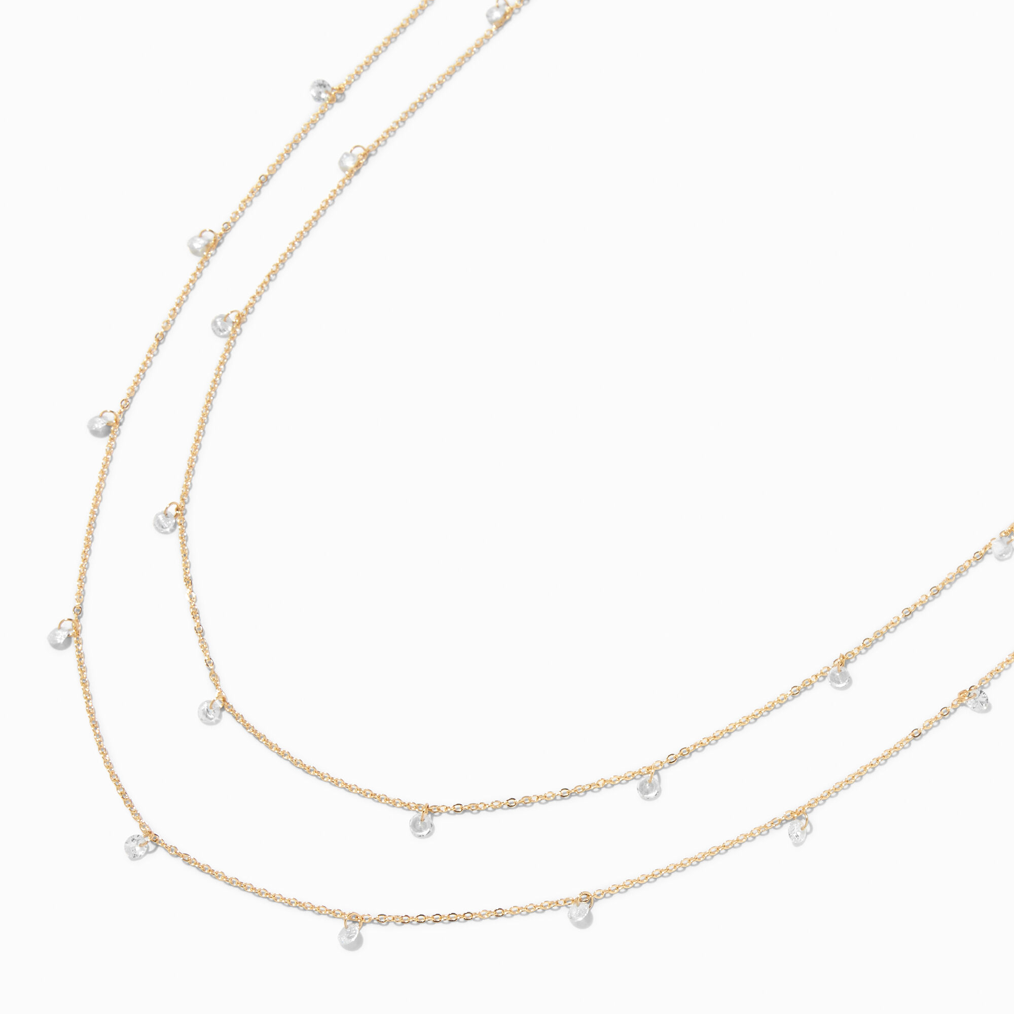 View Claires Tone Diamond Cubic Zirconia Multi Strand Necklace Gold information