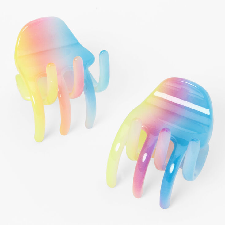 Small Rainbow Ombre Hair Claws - 2 Pack,