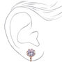 Rose Gold-tone Cubic Zirconia 8mm Round Clip-On Earrings,