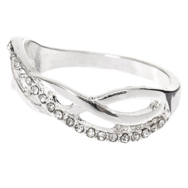 Silver Embellished Weave Ring,