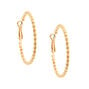 50MM Gold-tone Tone Textured Twist Hoop Earrings,