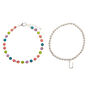 Silver Rainbow Initial Jewellery Gift Set - U, 4 Pack,