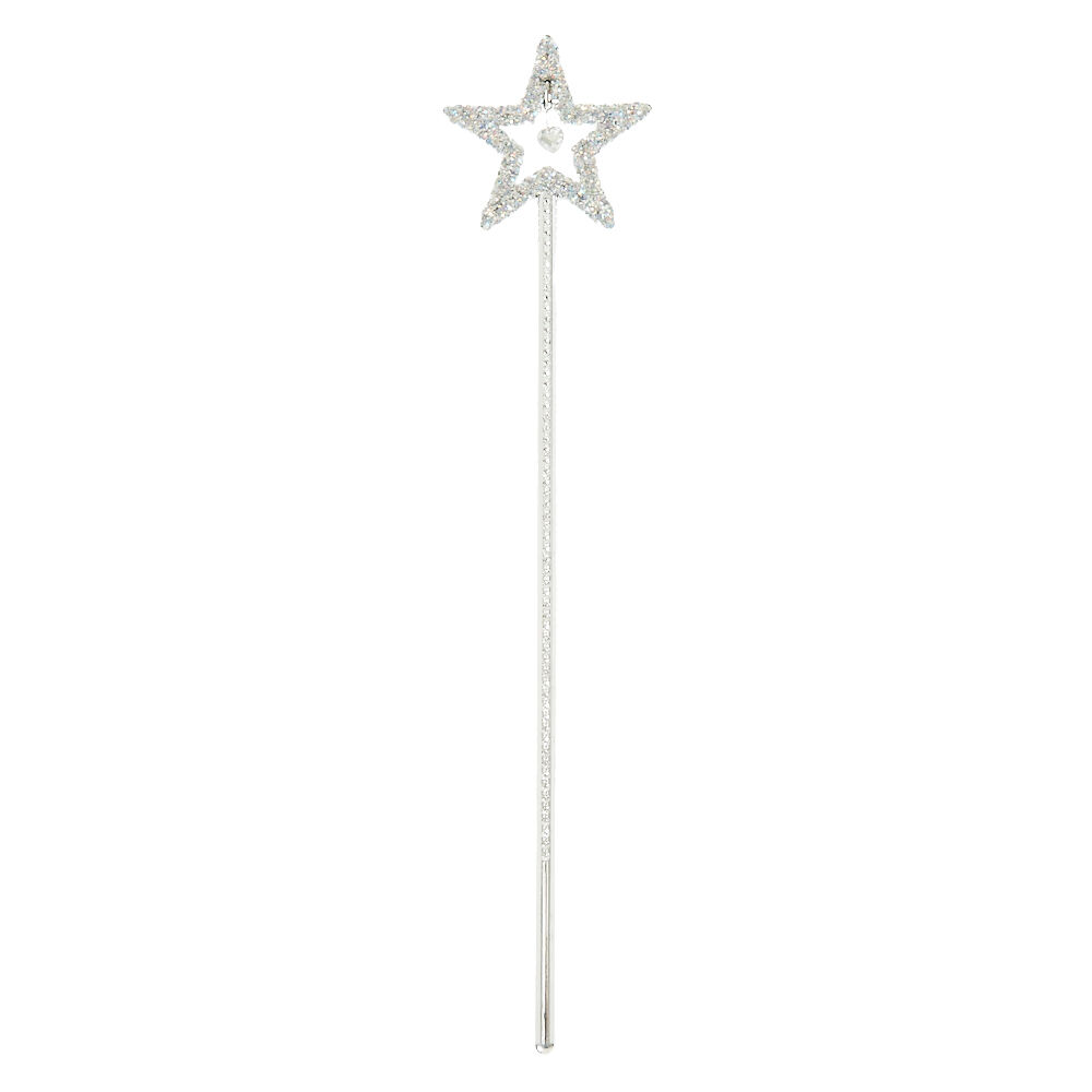 Claire's Club Glitter Star Wand - Silver,