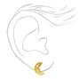 Gold Glitter Moon Stud Earrings,