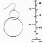 Silver 2&quot; Wire Circle Drop Earrings,