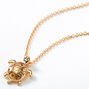 Gold Turtle Pendant Necklace,