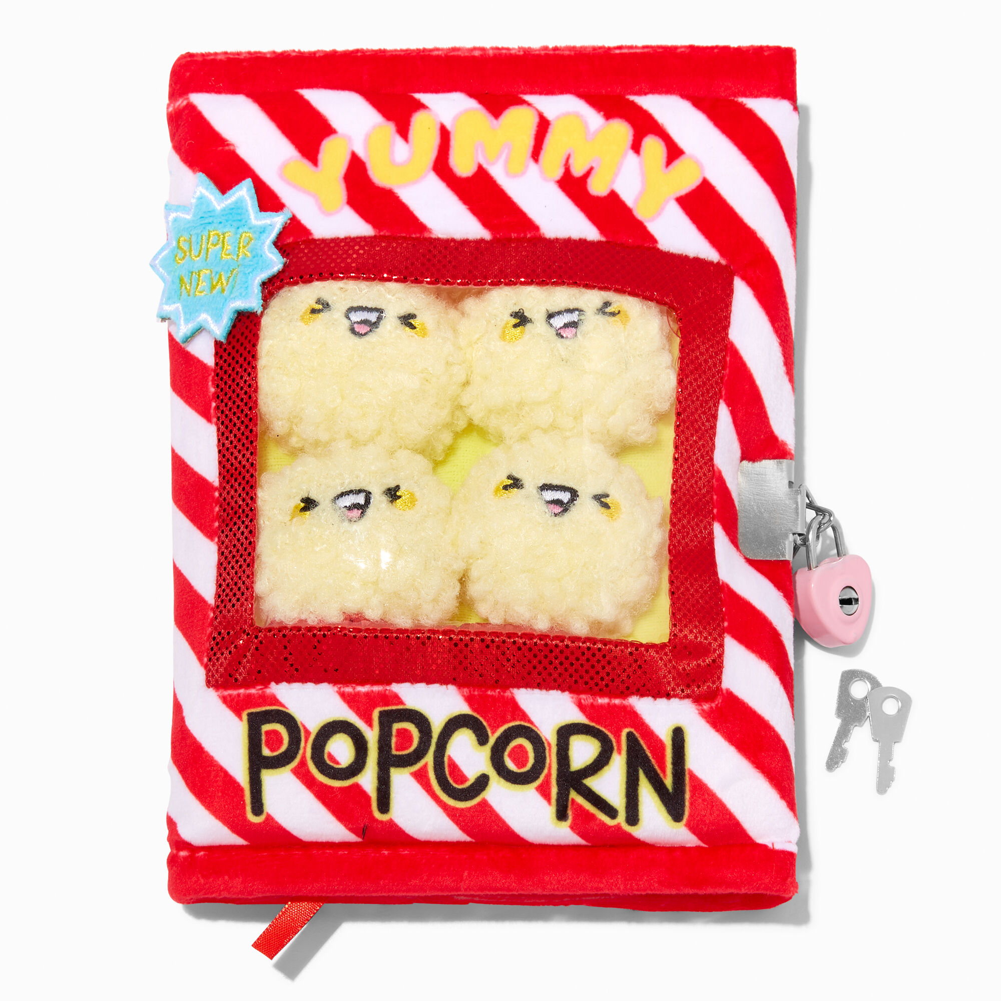 Journal intime à cadenas en peluche popcorn,