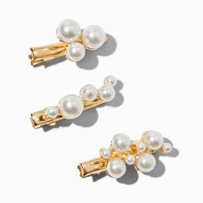 Gold Pearl Hair Clips - 3 Pack,