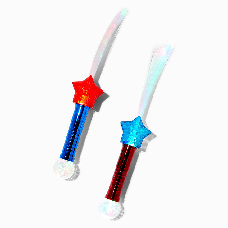 Red, White, &amp; Blue Stars Light Up Wand - Colors Vary,