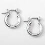 Silver-tone 10mm Tube Hoop Earrings,