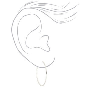 Silver-tone Graduated Crystal Mixed Hoop &amp; Stud Earrings - 9 Pack,