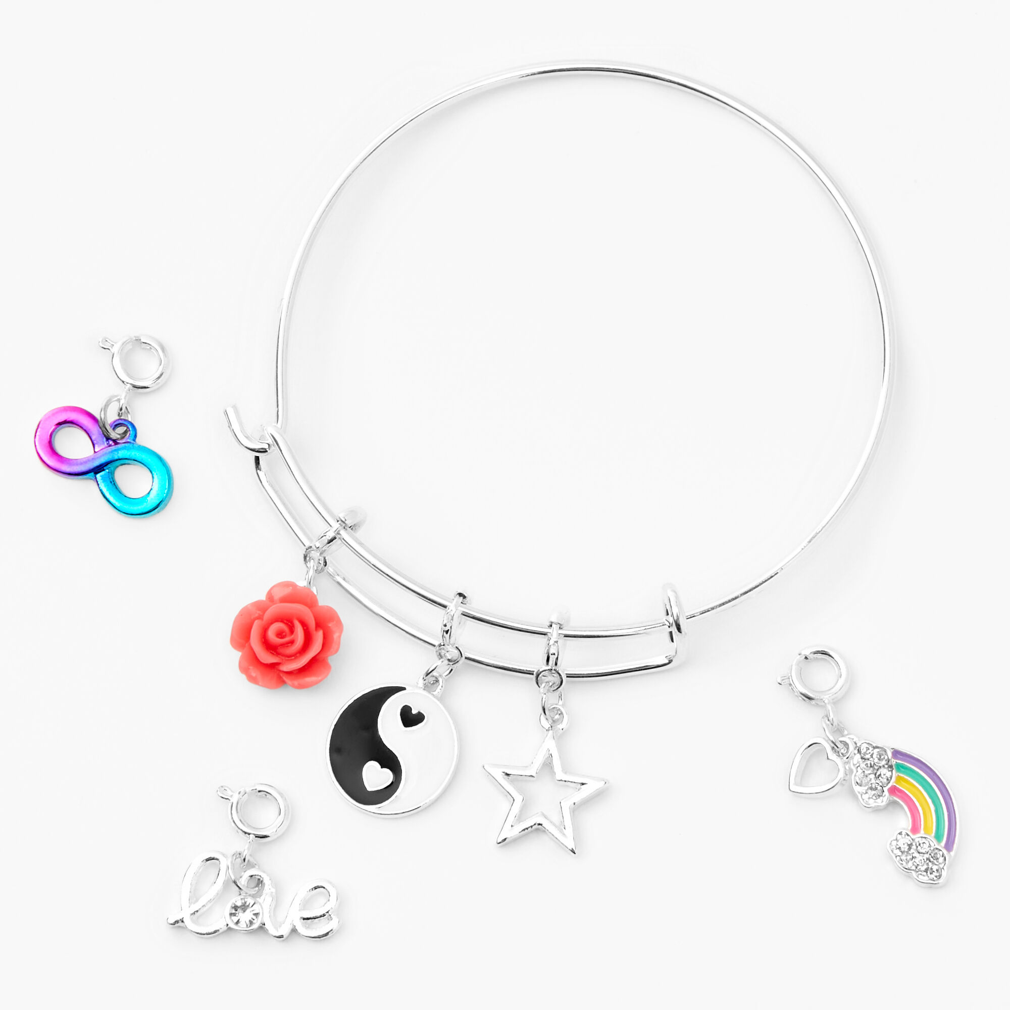 Make Your Own Charm Bangle Bracelet Silver