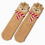 Holiday Reindeer Fuzzy Slipper Socks,