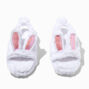 White Bunny Plush Adult Youth Slippers - L/XL,