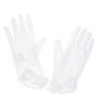 Gants de satin blancs avec noeud,